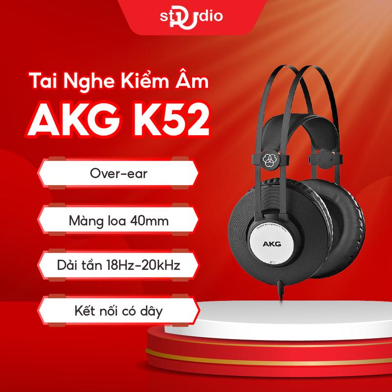 Tai nghe kiểm âm AKG K52, Headphone Studio Nghe Nhạc [Pustudio]