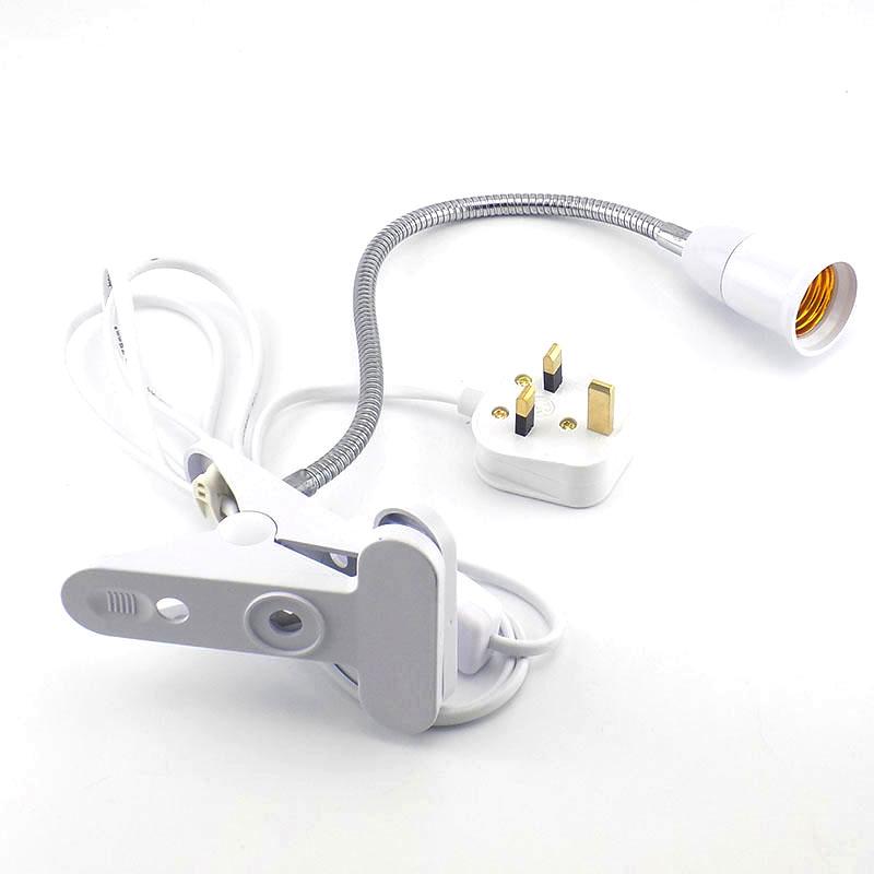 Product Introduction of EU US UK Flexible light bulb Lamp power E27 base Plugs socket desk Clip for Book room night light grow Light holder FEH1SG 95