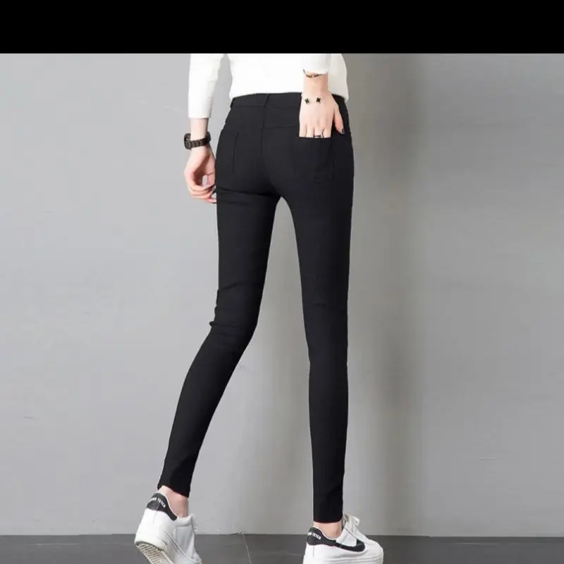 Quần nữ legging kaki nhung mịn, co giãn tốt, lưng dây kéo Women Pants 4