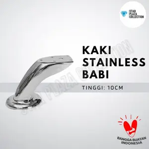 Kaki Sofa Stabil / Kaki Kursi Meja Lemari Stainless Chrome Model Babi / Baby (Tinggi 10cm)