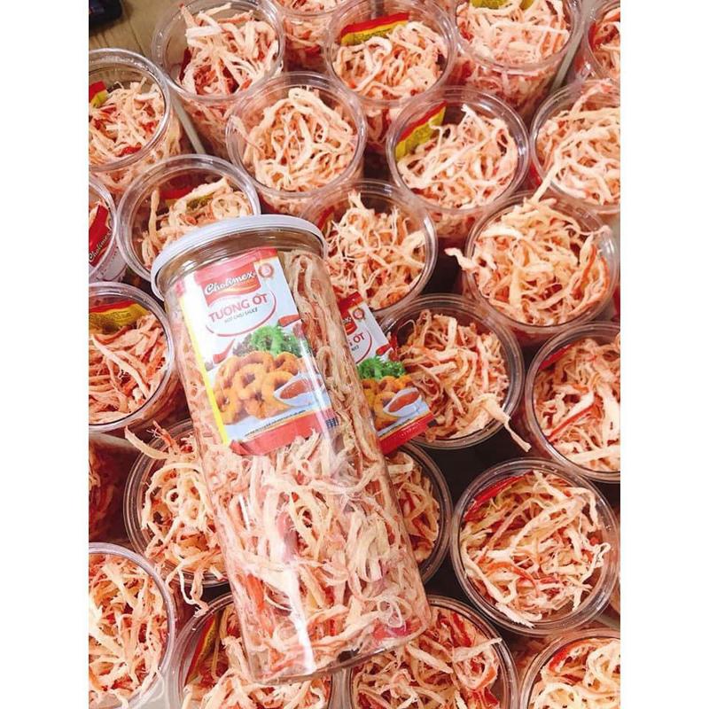 Khô Mực Hấp Nước Dừa Xé Cay Ngon, Hủ 300Gr Ăn Vặt Snack Food Thức Ăn