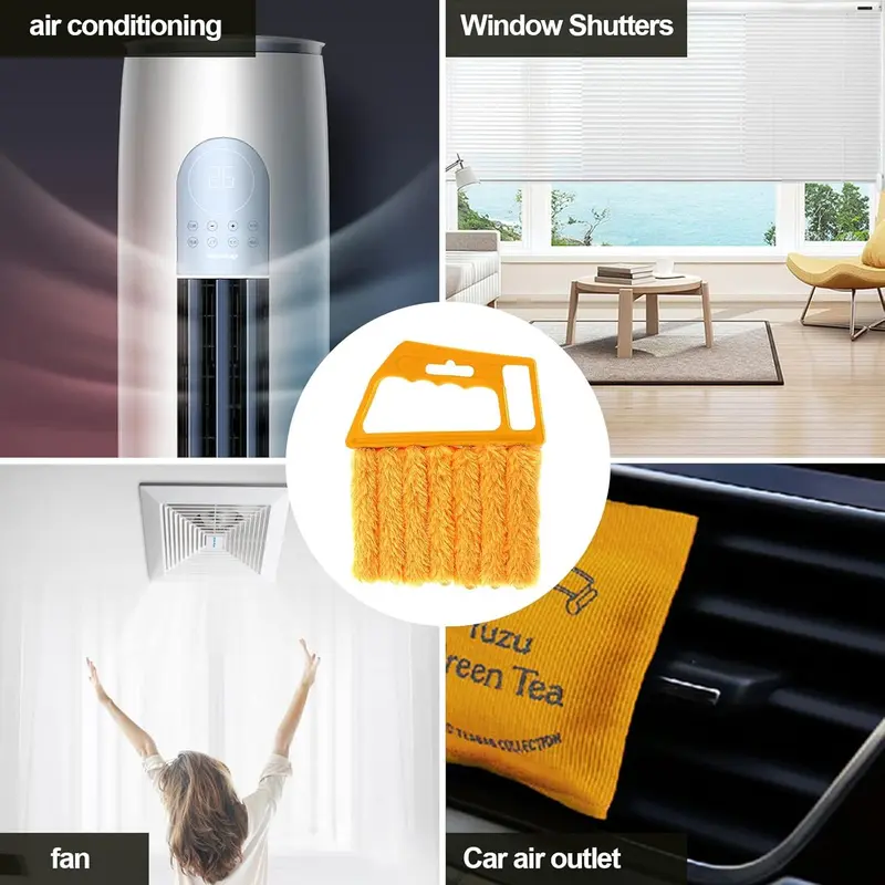 Venetian Blind Cleaning Brush, 2 Counts Window Air Conditioner Duster, Plastic Head Cleaning Tool, No Charging Manual Operation Cleaning Tool 4