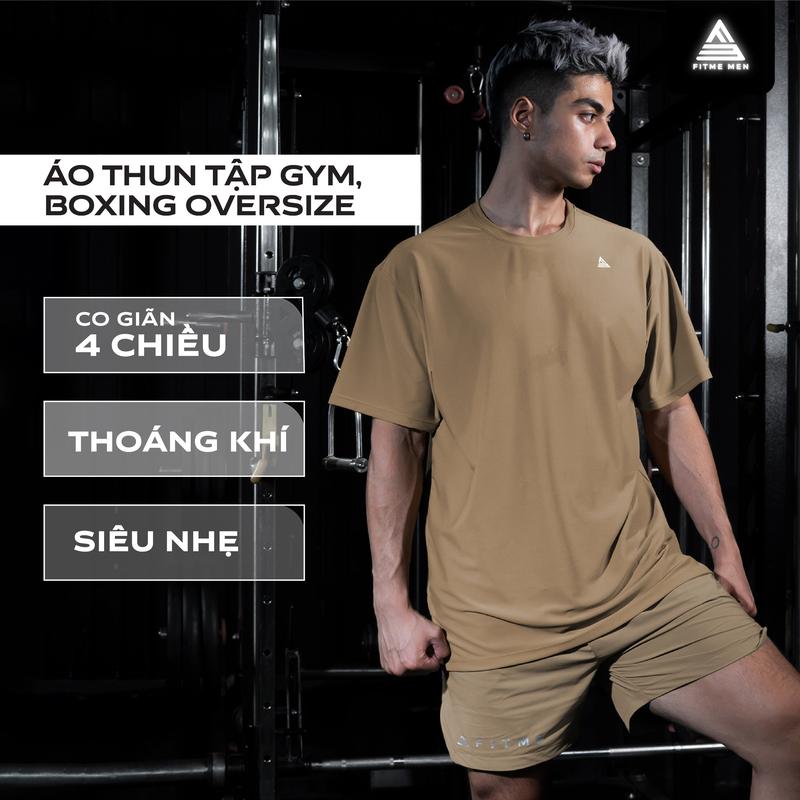 Áo tập gym nam Fitme Performance 2.0 form oversize co giãn cao cấp hỗ trợ boxing chạy bộ AOTN01