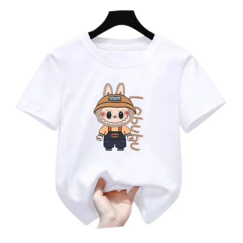 Baju Kaos Anak Laki Laki Perempuan 1-12 Tahun Premium HYE LABUBU MONSTER POPMART free custtom nama Katun Biru Cotton Kids Cotton 7