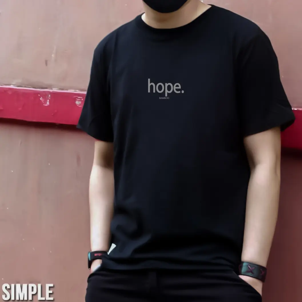 Baju Kaos Pria Cowok Keren | Kaos Pria Dewasa | Kaos Distro Cowok Hope Combed Keren Lembut Nyaman Hitam