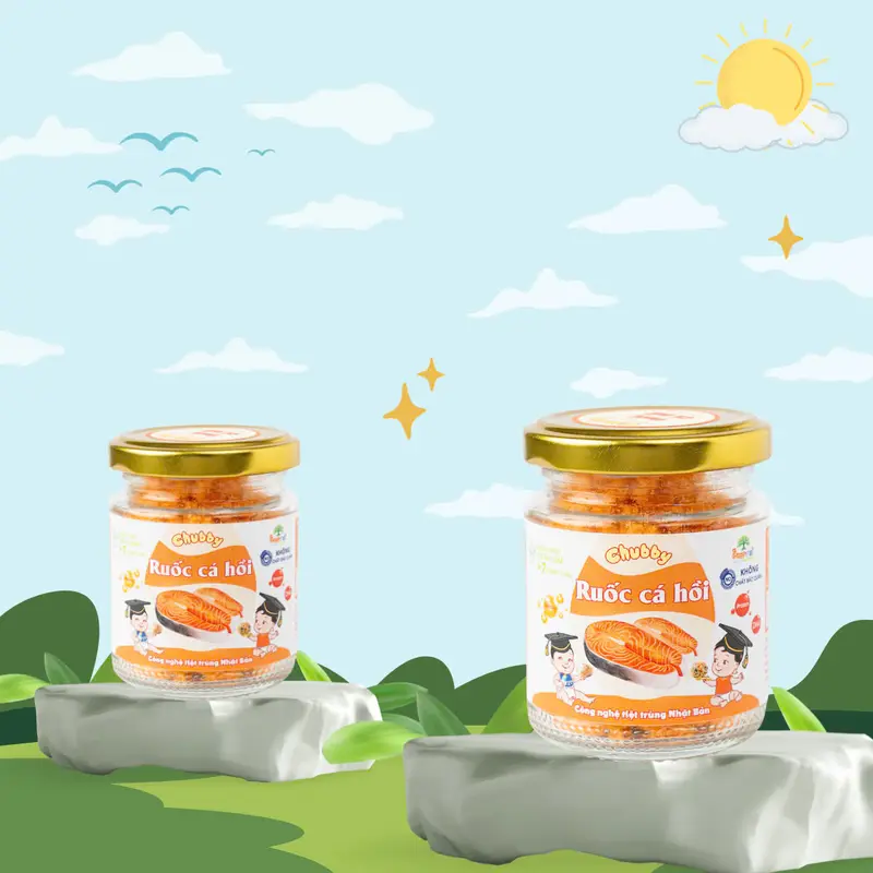 COMBO SIÊU VIP Mua 2 tặng 1 ruốc ăn liền 55gr CHUBBY Cho bé từ 7 tháng tuổi - Ruốc cá hồi, Ruốc cá chép, Ruốc tôm rong biển 5