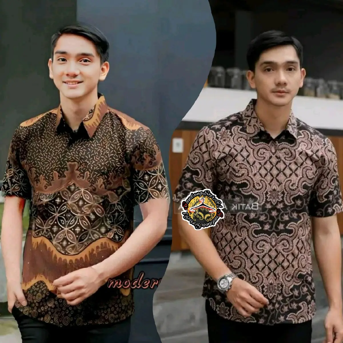 BISACOD BAJU  BATIK COWOK LENGAN PENDEK/BAJU BATIK KATUN  PRIA /ATASAN BATIK PRIA LENGAN PDNDEK Katun Seragam