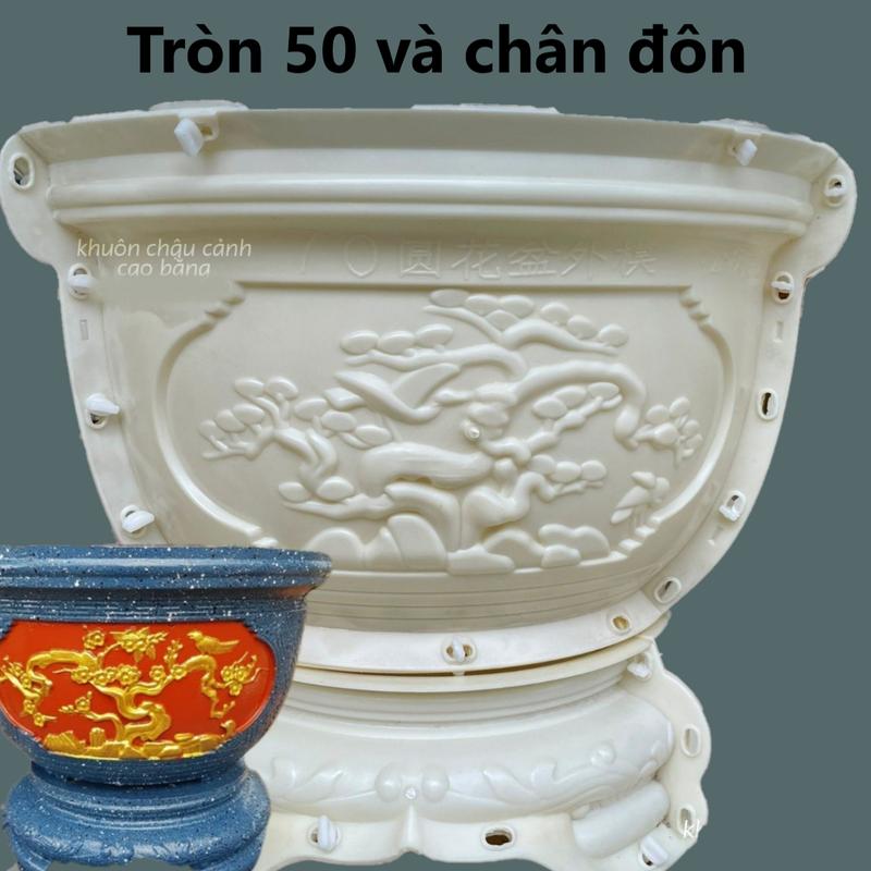 Khuôn đúc chậu cảnh tròn 50 và chân đôn đầy đủ