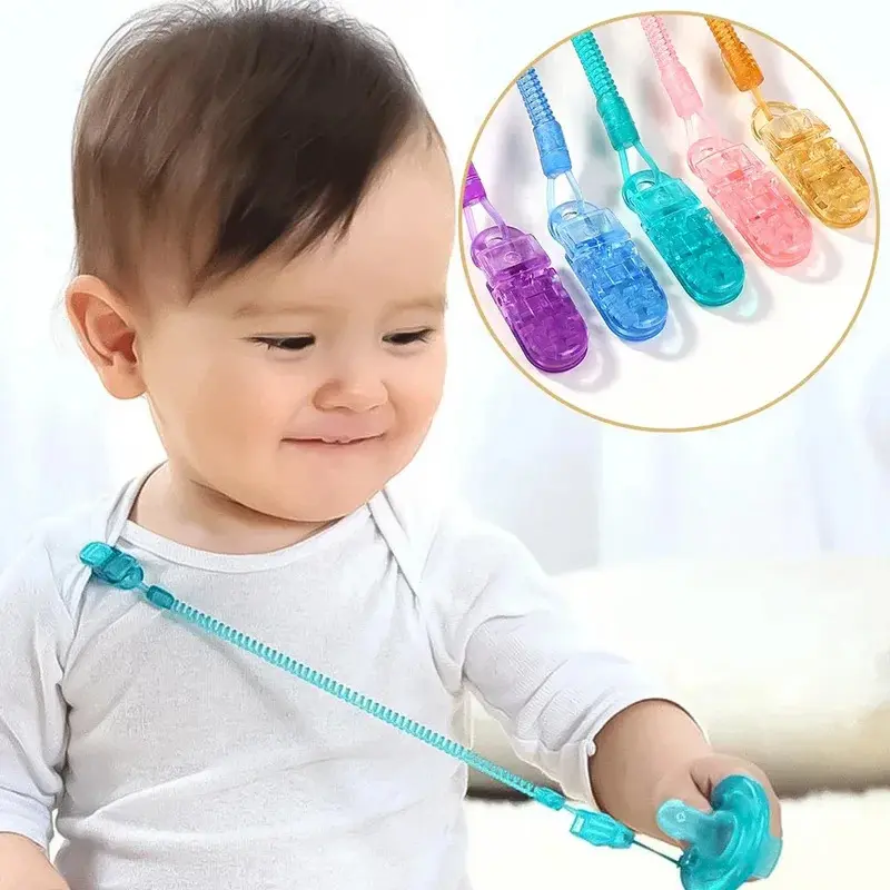 1/Strip Nipple Chain-Proof Plastic Silicone Toy Baby Silicone Tooth-like Clip Retractable Spring Clip Traction Coil Drop-Resistant Accessories
