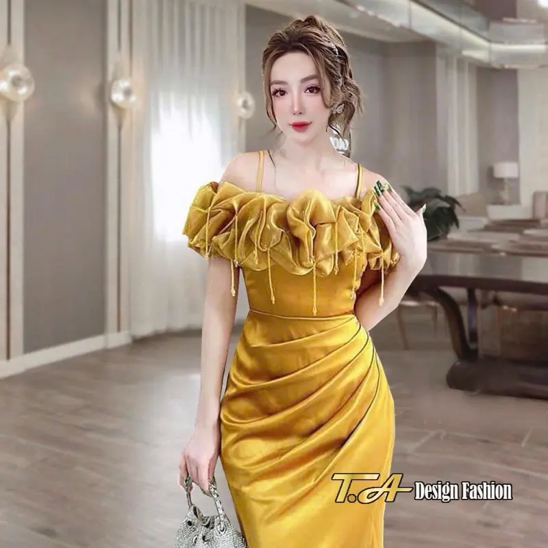 [TA] Đầm xẻ tà cao cấp -6 màu - Thương hiệu uy tín TA