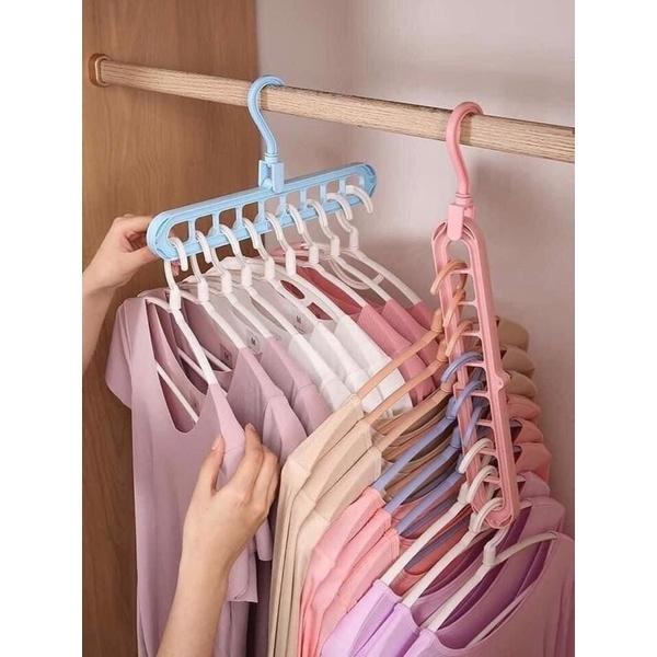 5 Móc Treo Quần Áo 9 Lỗ Đa Năng Tiết Kiệm Diện Tích