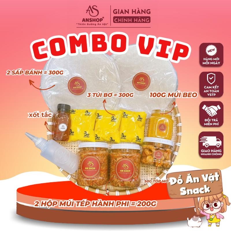   COMBO VIP 10 MÓN AN SHOP  BÁNH TRÁNG PHƠI SƯƠNG  ĐỒ ĂN VẶT SNACK  Food 