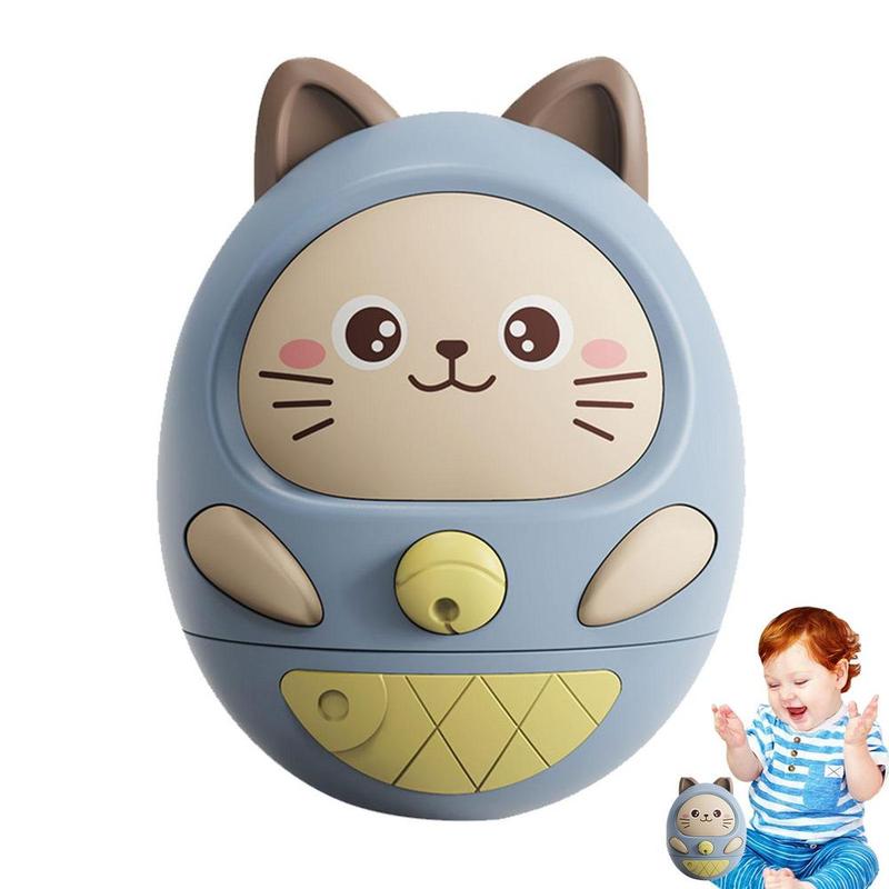 Baby Toys Cat Wobbler 6 Fun Sound Effects Cute Musical Roly Poly Toy ...