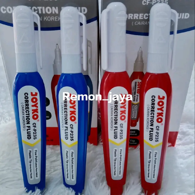 12 Pcs/ 1 Pak Tip ex Cair Joyko CF-P235 [12 Pcs] / Cairan Koreksi Pulpen / Penghapus Cair Joyko / Tip Ex Cair Joyko 1 Pack / Tip X Kecil Joyko / Penghapus Pena 1 Pak / Alat Penghapus Pulpen Ballpoint Pen Joyko Merah 0