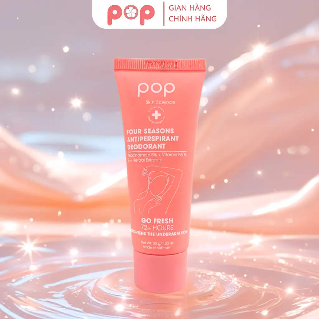 Kem Khử Mùi Bốn Mùa Pop - Hỗ Trợ Giảm Mồ Hôi, Thơm Lâu, Không Bết Dính - 35g