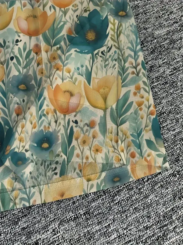 【Plus Size】 Floral Print Shorts, Casual Comfy Shorts for Summer, Women's Bottoms for Daily Wear 4