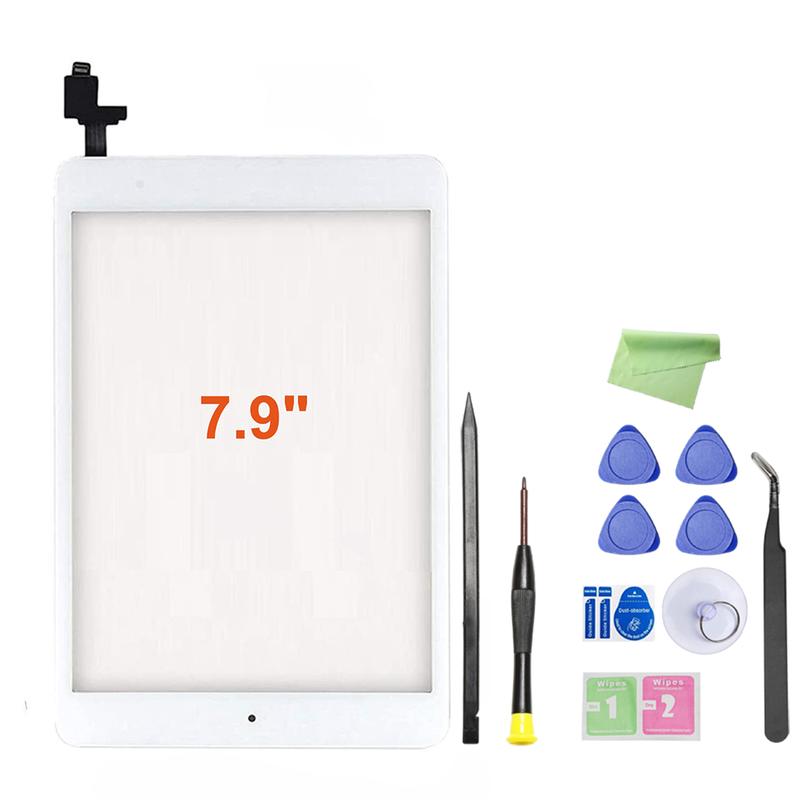 Screen Replacement for iPad Mini 1/iPad Mini 2 - A1432 A1454 A1455 A1489 A1490, Touchscreen Digitizer with Home Button & Full Repair Kit 0