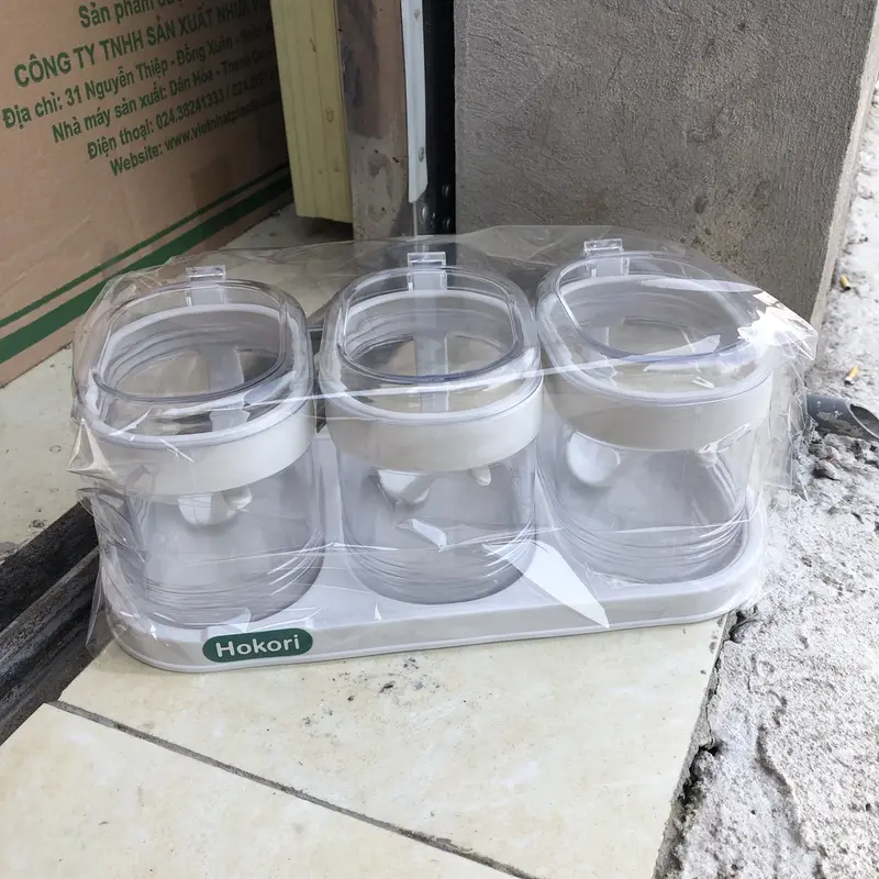 Bộ 3 lọ gia vị Hokori kèm thìa thông minh nhựa Việt Nhật (MS: 2936) 4