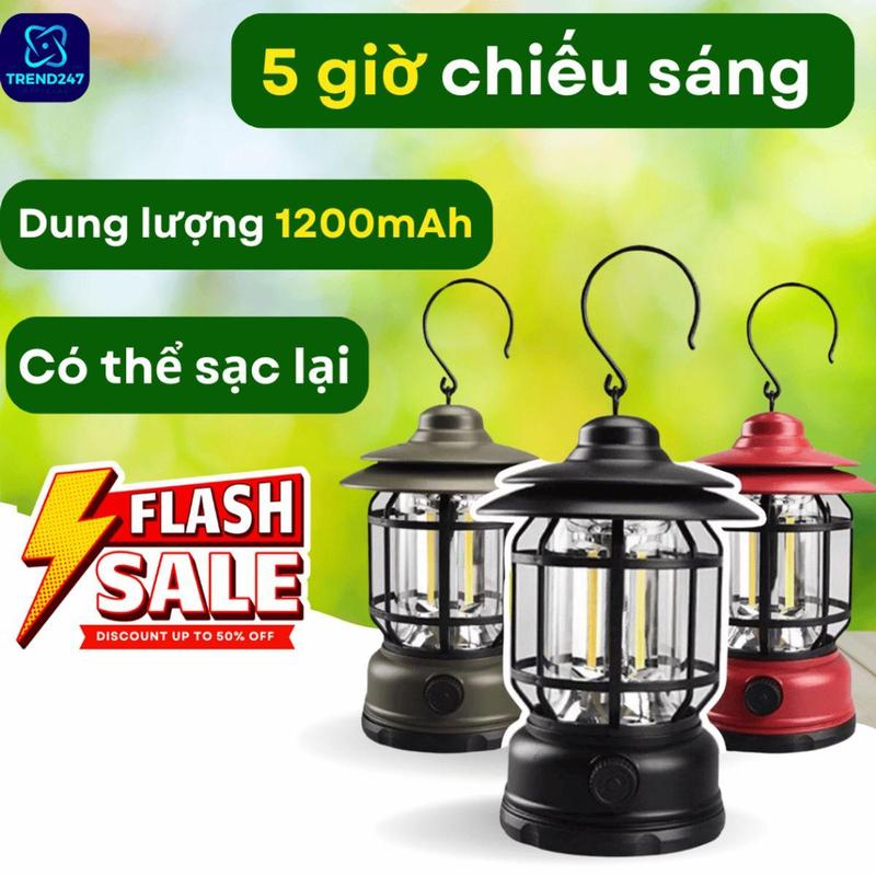 Đèn bão, đèn cắm trại du lịch dã ngoại, trang trí phòng siêu sáng 5 giờ sáng tới 50m chống nước tốt Pin Camping