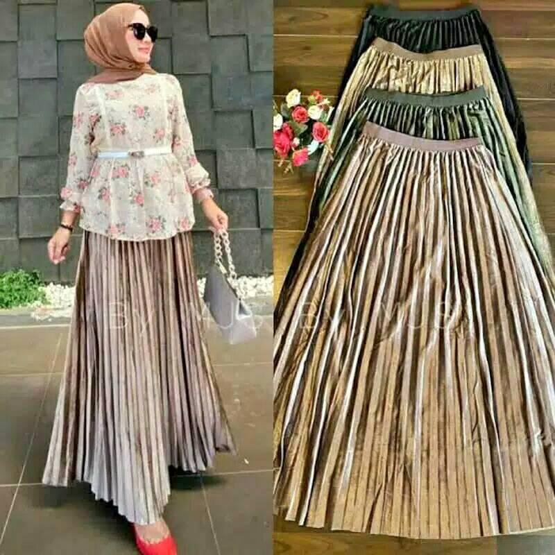 ROK PLISKET VELVET BLUDRU / ROK PLISKET BLUDRU PREMIUM PANJANG 5