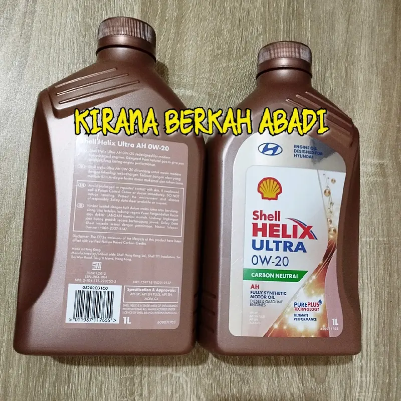 OLI SHELL HX ULTRA 0W20 HYUNDAI ORIGINAL 1 LITER kirana berkah abadi  oli murah 0