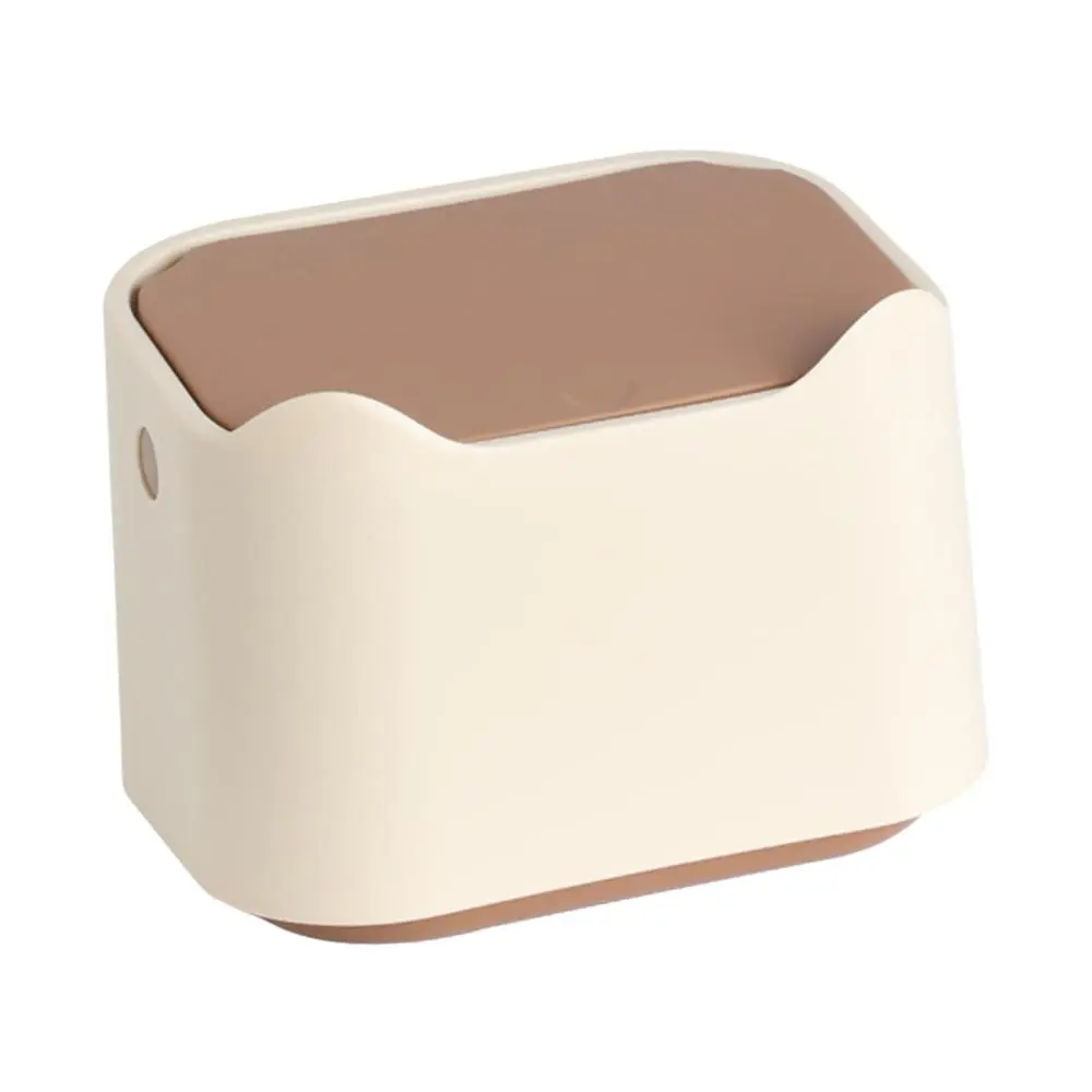 Mini Trash Can Press Type Dustbin with Lid Storage Bucket Tiny Trash Bin for Bedroom Living Room Tabletop Bathroom Vanity Office