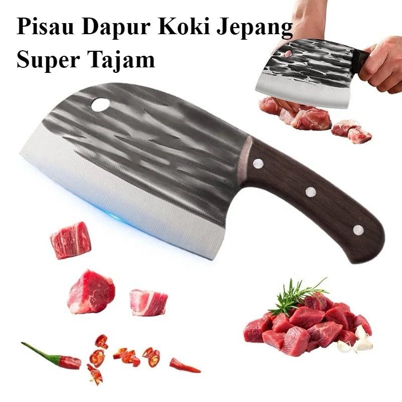 Pisau Dapur Koki Jepang Super Tajam Pemotong Daging/ Pisau Golok Potong ...