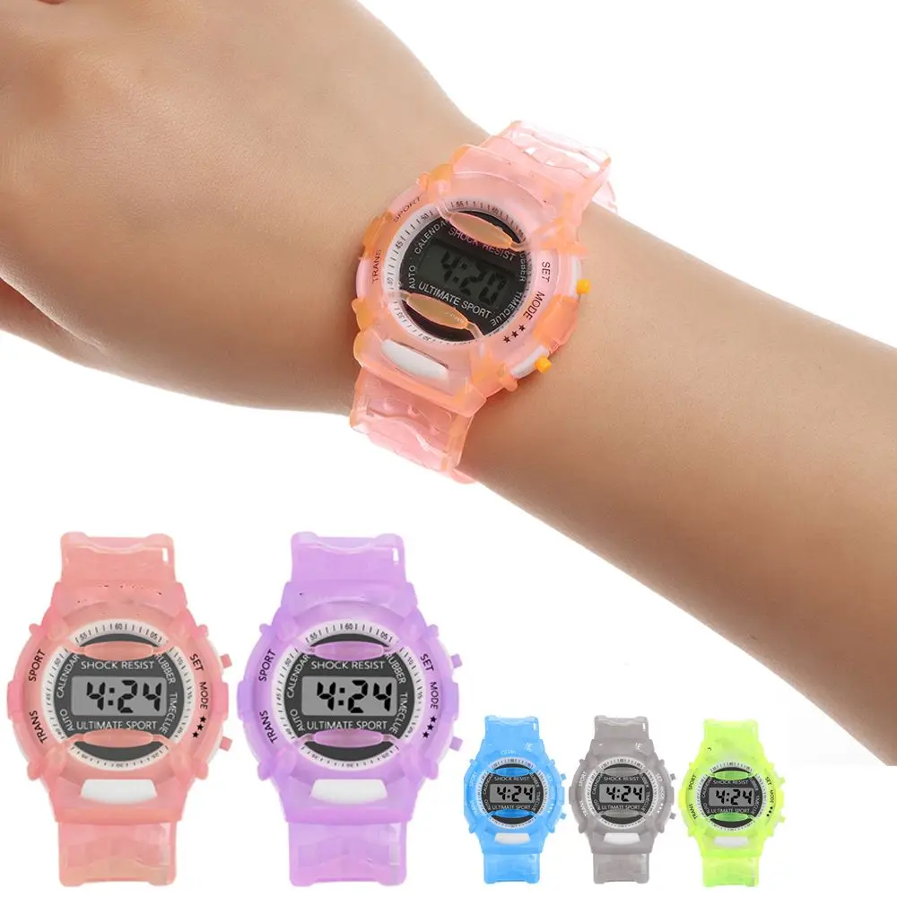 Jam Tangan Digital Kanak-kanak, Tali Silikon Praktikal, Meter Elektronik, Jam Tangan Digital, Jam Tangan LCD, Jam Tangan Gelang, Reka Bentuk Gula-gula