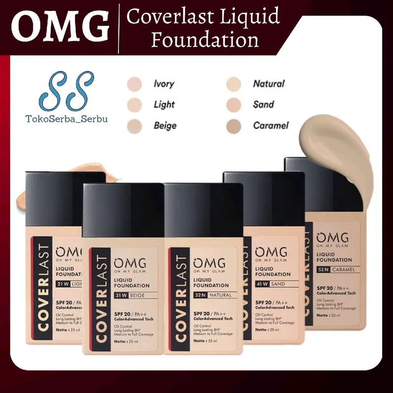 OMG Oh My Glam Coverlast Liquid Foundation SPF 20 PA++ | Alas Bedak Wajah Wanita 0