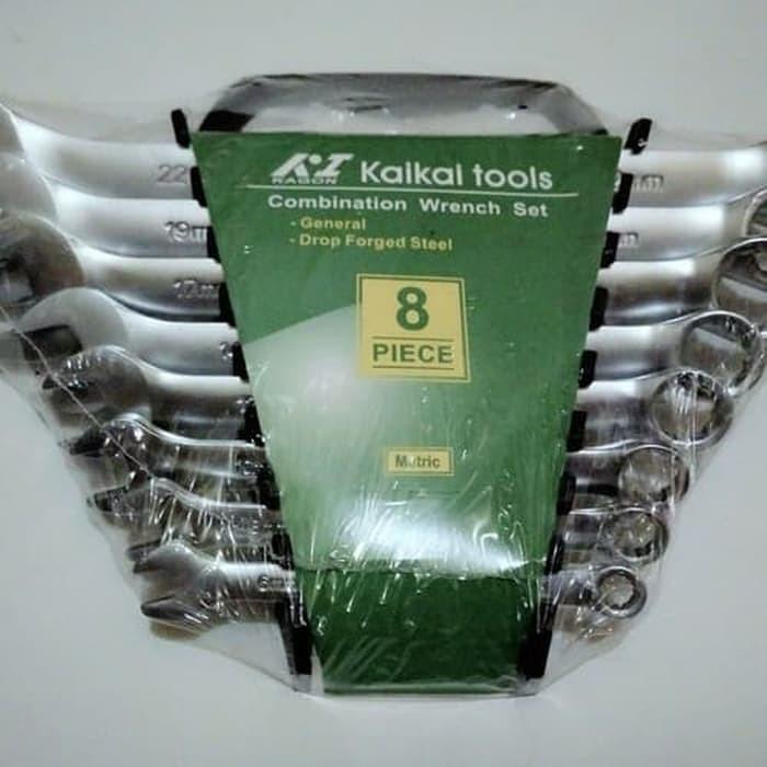 Kunci Ring Pas Set 8 Pcs Kagon Kaikai 6MM - 22MM High Quality/kunci lengkap full set/kunci 1set lengkap/kunci l 1set komplit/konci2 bengkel motor set/kunci pass 1 set lengkap kunci  pas