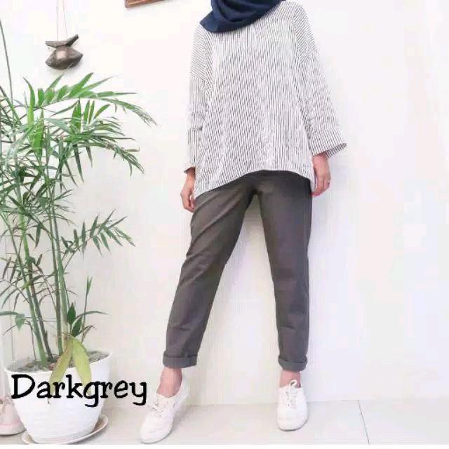 Celana Kerja Wanita Kantor Baggy Pants Panjang Slim Fit Korean Style/Baggy Pants Panjang American Drill Grade A 3