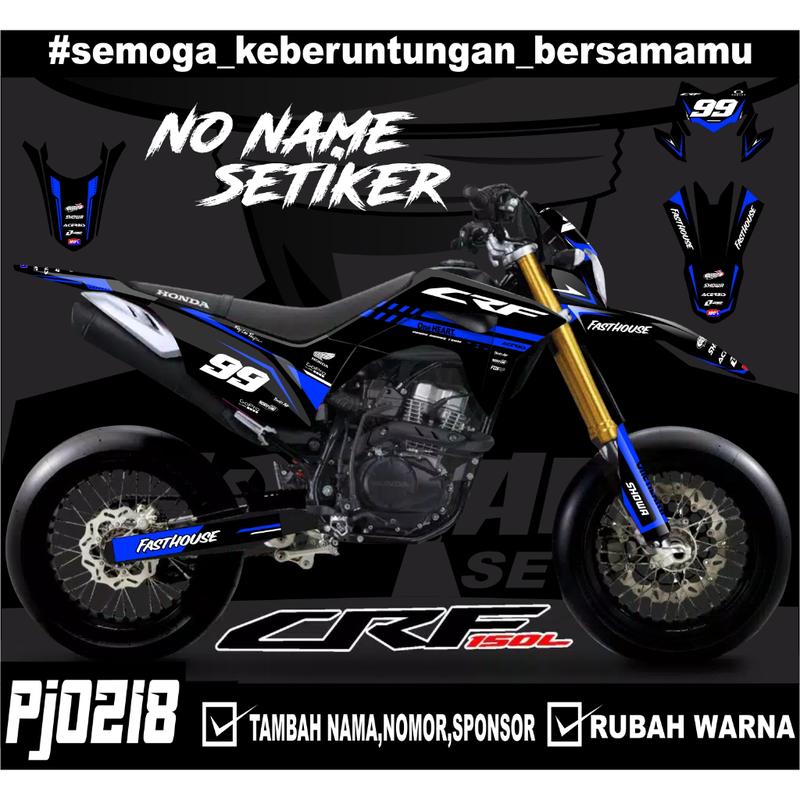 Sticker setiker stiker decal CRF 150 L-(pj0218) minimalis Fullbody-Dekal CRF 150 L Trail Supermoto 2