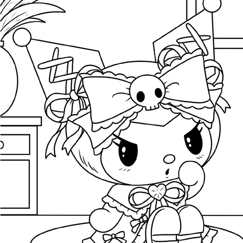 Tranh tô màu KUROMI siêu cute cho bạn thỏa sức sáng tạo Toy Đồ Chơi 0