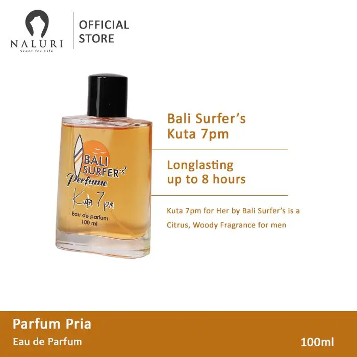 Parfum Bali Surfers EDP 100ml Perfume Elegant Malam Siang Glass Orange Lavender Saffron 7