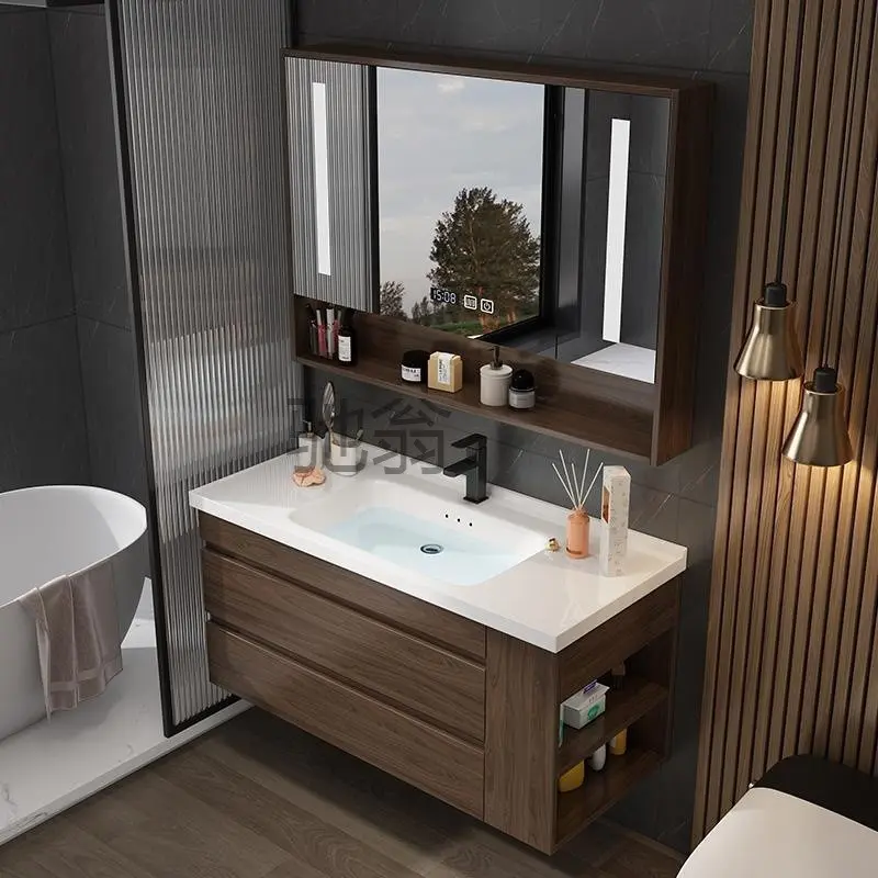 Vanity Cabinet Bathroom Cabinet Bathroom Mirror Toilet Cabinet Basin Cabinet Bathroom Mirror Cabinet Ceramic Basin Smart Mirror Cabinet Combination