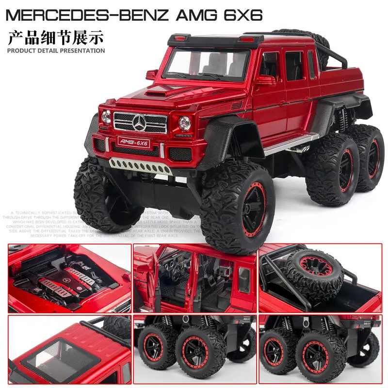 Xe Mercedes Benz 6x6, Tỷ Lệ 1: 22, Đồ Chơi Hợp Kim, Mô Phỏng, Có Phản Hồi Âm Thanh Và Ánh Sáng Hấp Thụ Sốc, Thích Hợp Cho Các Hoạt Động Địa Hình, Đồ Trang Trí Mô Hình 2