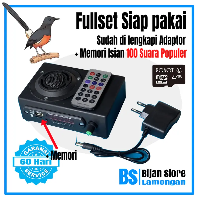 Masteran Burung Mp3 Type V 2.0 B Speaker Master Kicau Bird Mastering SIap Pakai 24 Jam 1