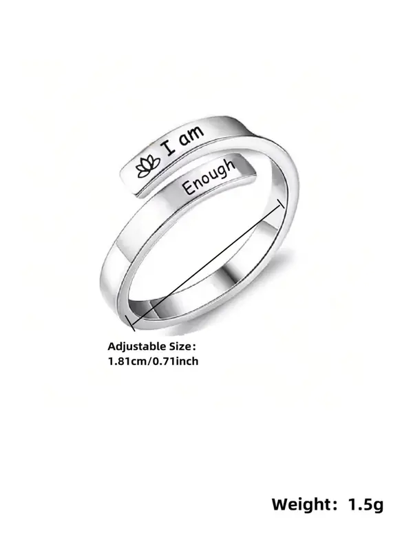 S925 Sterling Silver Ring, Adjustable Size Simple Women's Stackable Ring, Fashion Jewelry Accessories for Women & Girls, with Gift Box 1