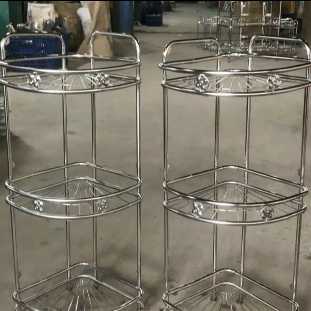 Kệ góc nhà tắm 3 tầng inox cao cấp