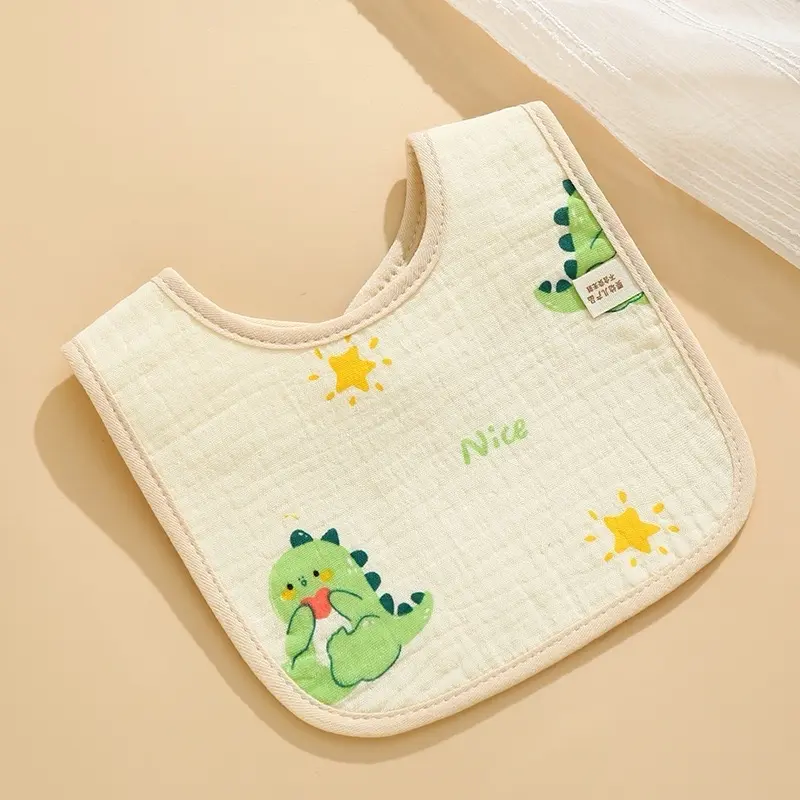 [yếm vuông] Combo 5 yếm vuông chống thấm chất xô muslin cho bé yêu. Voi khăn  choàng 4