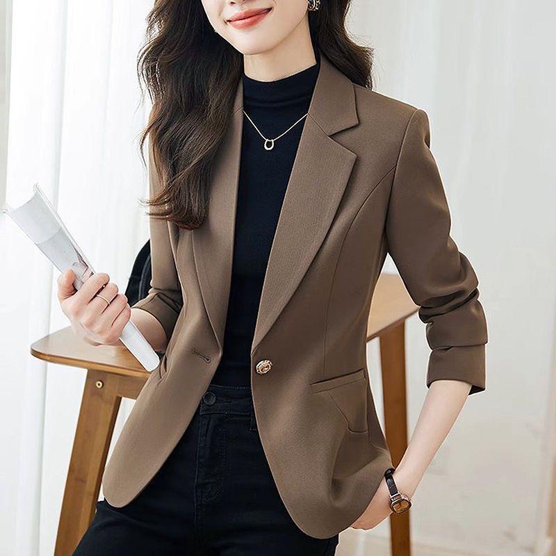 Áo Khoác Vest Trắng, Phong Cách Phương Tây, Dành Cho Nữ, Hàng Mới Về Mùa Xuân Và Mùa Thu 2024, Cao Cấp, Thường Ngày, Ngắn Và Thanh Lịch, Cỡ Nhỏ Thích Hợp Cho Bộ Đồ Nhỏ Top Jacket Women 8