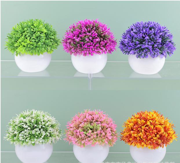 Chậu Cỏ Lan Bán Cầu Giả cao 12cm rộng 12cm kèm chậu nhiều màu sắc Trang trí decor Đồ trang trí Nhiều màu sắc Decor Phòng Trang Trí Nhà Hoa Sen Chất liệu Nhựa cao cấp Linh hoạt cao