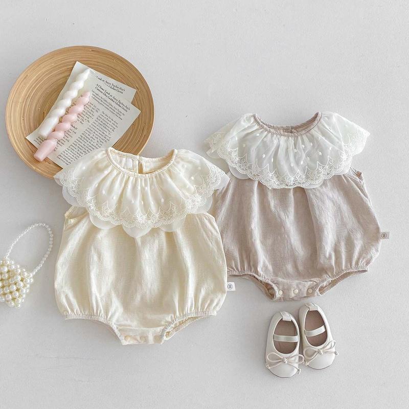 Product Introduction of Quần Áo Trẻ Em Áo Liền Quần Thêu Hoa, Phong Cách Mùa Xuân, Cho Em Bé Gái, Cổ Áo bẻ xuống, Áo Liền Quần ngắn Tay, Váy Chị Em, Phong Cách Ins 17