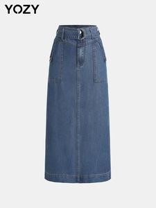 YOZY Women's Denim Skirt, Casual Fashion Pencil Skirt for Daily Wear, Ladies Bottoms for All Seasons