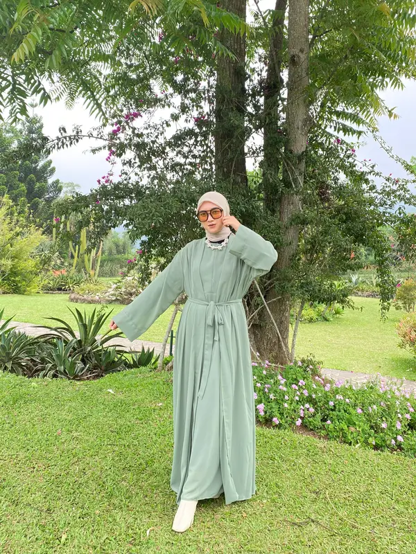 NEW PRODUCT - Fayya Abaya Set Muslim  Outer // Dress Abaya Set Outer Jumbo Terbaru 2023 // Abaya Kekinian  // Bisa COD Ke Seluruh Indonesia ceruty gamis zipper Syari 4