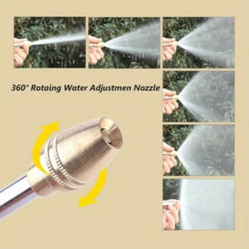 Garden Hose Nozzle, High Pressure Spray Tool, 360° Rotating Water Adjustment for Car Washing, Outdoor Gardening, Pets Shower, Patio Cleaning 5