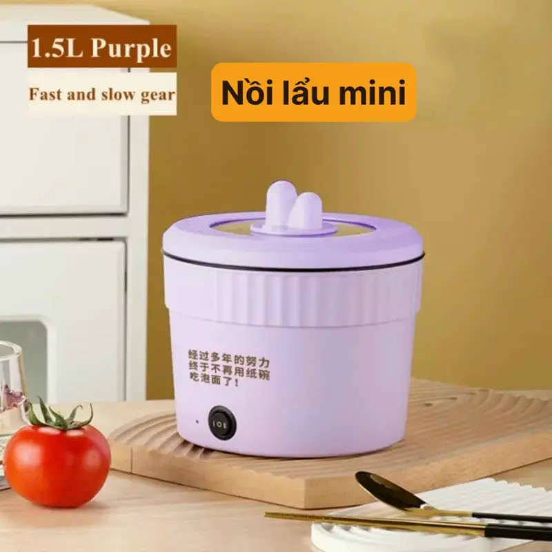 Ca nấu mì cô đơn, nồi lẩu cô đơn có khay đỡ điện thoại, cho gia đình 1-2 người, đa năng có thể làm nồi lẩu, nồi kho, nồi chiên xào 2