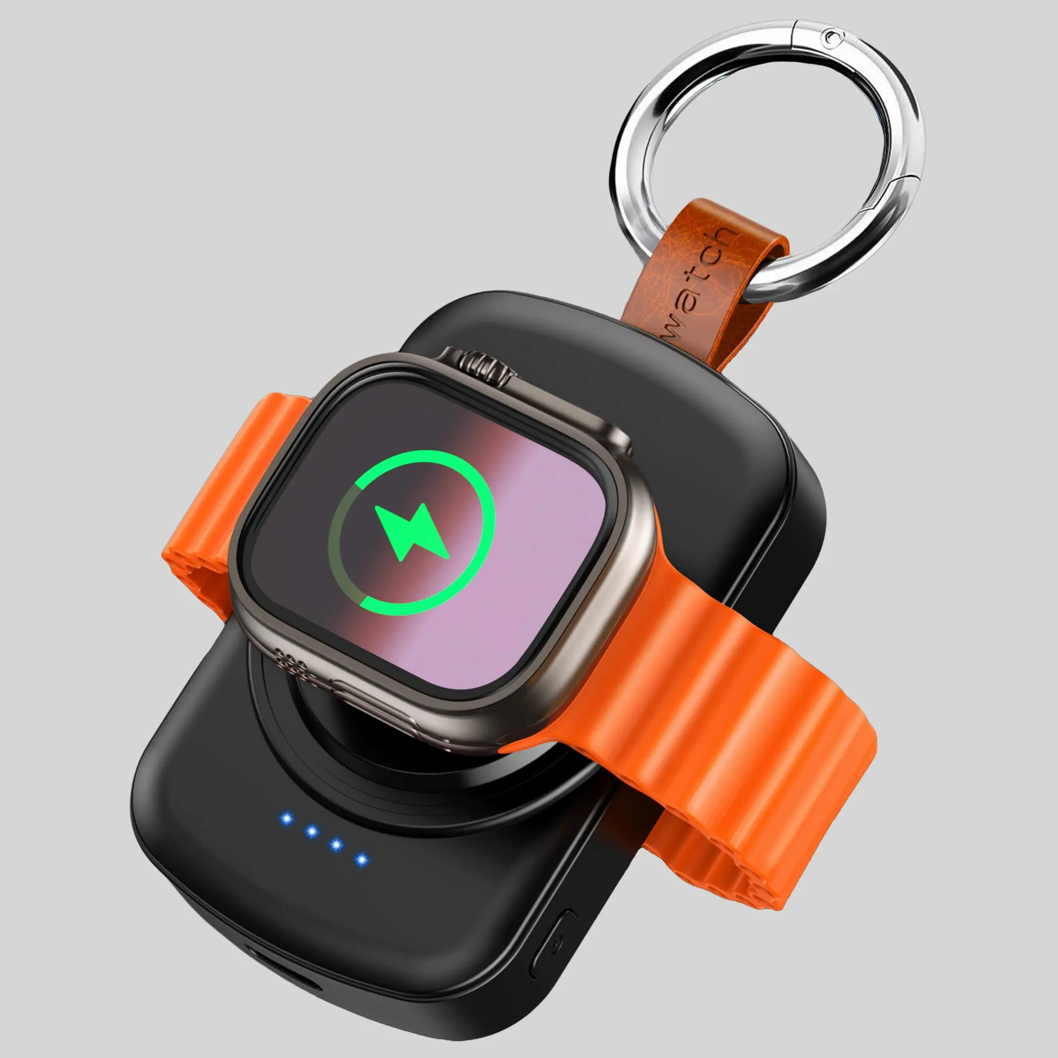 Portable Compact Smart Watch Charger for iWatch, 1800mAh Rechargeable Durable Smart Watches Charger, Compact Watch Charger Compatible with Apple Watch Series 9/8/7/6/5/4/3/2/SE/Ultra1/Ultra2, Gift for Boyfriend, Smart Wearable Devices
