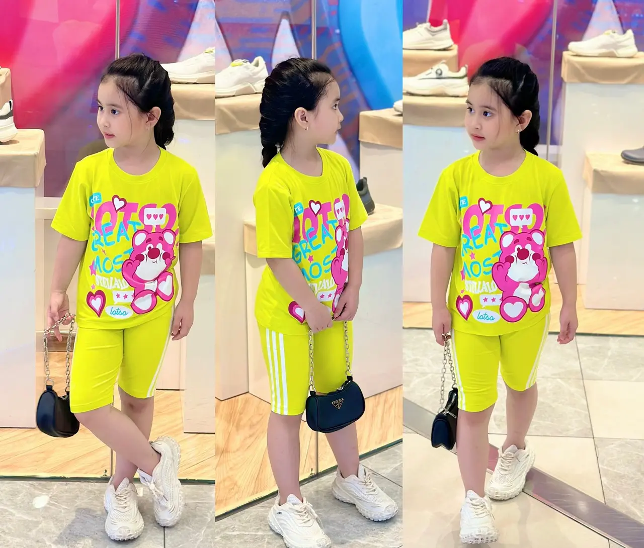 Đồ bộ cotton bé gái. Từ 10kg đến 45kg Thoải mái Thoáng khí ,Tay ngắn