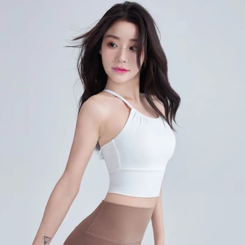 Quần Áo Tập Yoga, Áo Vest Hai Dây Mảnh Cổ Yếm Có Đệm Ngực, Lưng Đẹp, Đồ Lót Tập Thể Dục, Nhanh Khô, Chống Sốc, Chuyên Nghiệp, Thích Hợp Cho Yoga, Năm 8